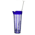 William Yeoward Lulu Sapphire Martini Mixer & Stirrer in Sapphire, handmade crystal, on a white background