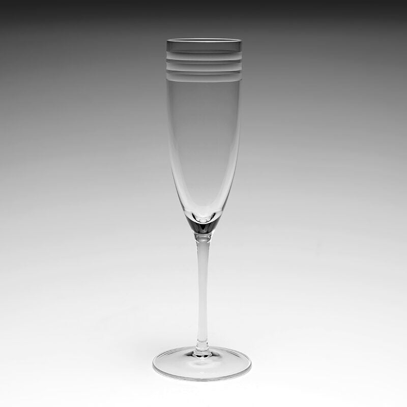 William Yeoward Madison Champagne Flute, handmade crystal, on a white background