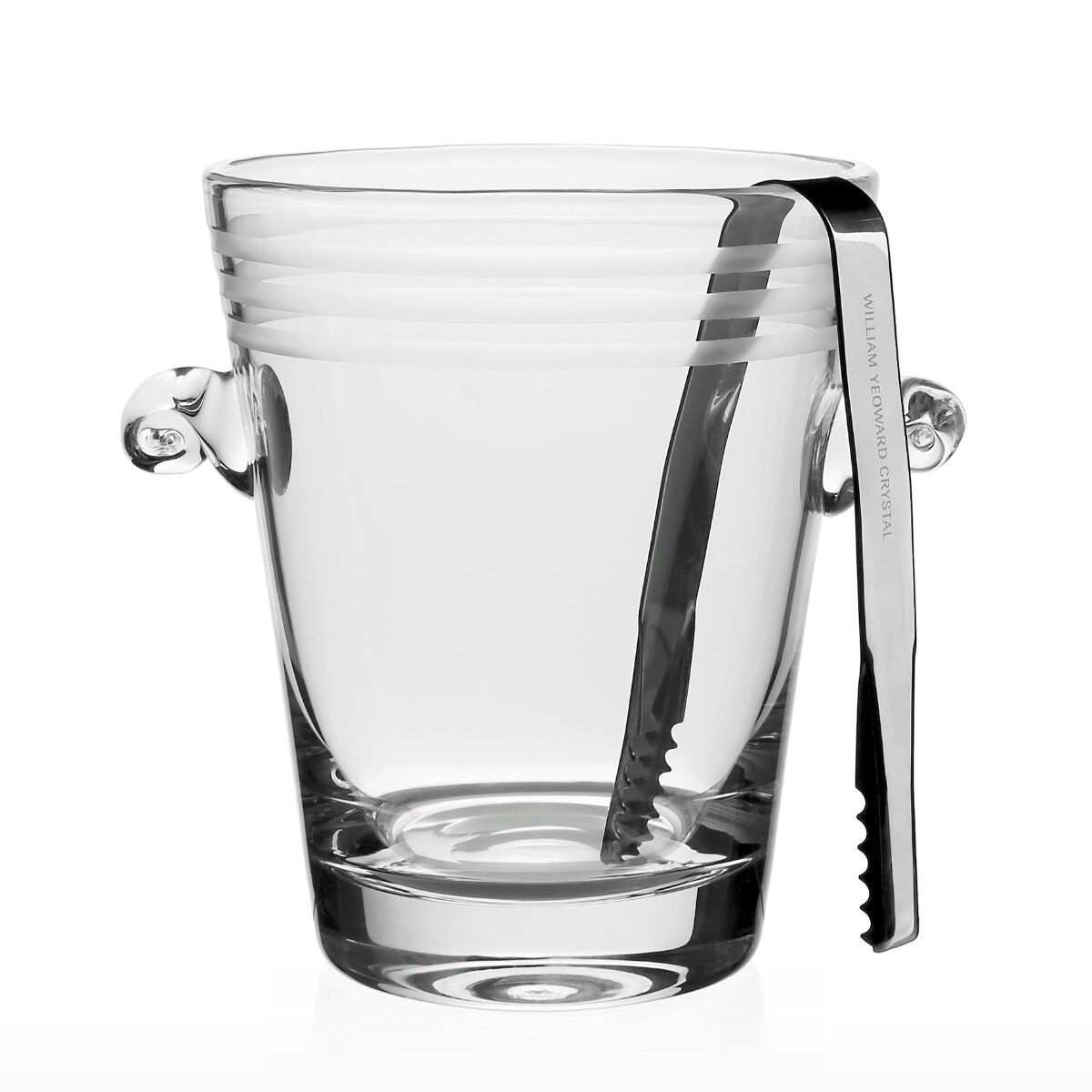 William Yeoward Madison Ice Bucket with Tongs, handmade crystal, detail view