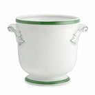 William Yeoward Mara Cachepot Forest Green 6¼" / 157mm in Forest Green, handmade crystal, on a white background