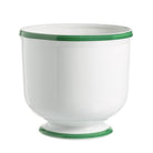 William Yeoward Mara Cachepot Forest Green 8" / 200mm in Forest Green, handmade crystal, on a white background