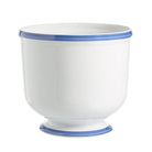 William Yeoward Mara Cachepot Ocean Blue 8" / 200mm in Ocean Blue, handmade crystal, on a white background