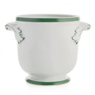 William Yeoward Mara Cachepot Forest Green 7¼" / 184mm in Forest Green, handmade crystal, on a white background