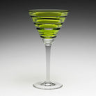 William Yeoward Marina Martini Cocktail Green in Green, handmade crystal, detail view