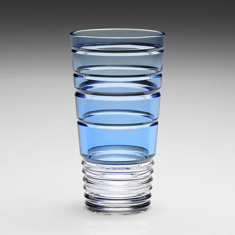 William Yeoward Marina Tumber Highball Blue in Blue, handmade crystal, detail view