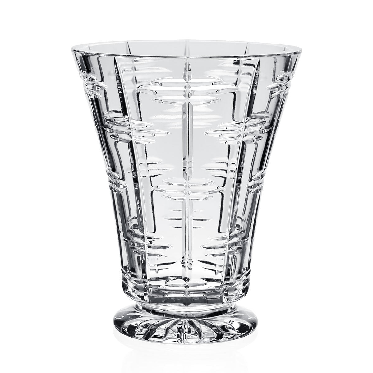 William Yeoward Marlowe Footed Vase 7"/ 182mm, handmade crystal, on a white background