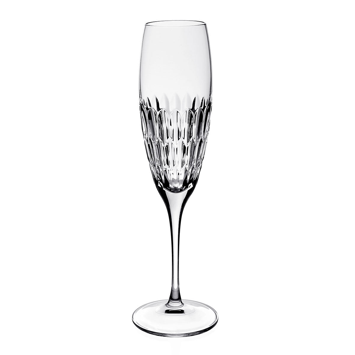 William Yeoward Merle Champagne Flute, handmade crystal, on a white background