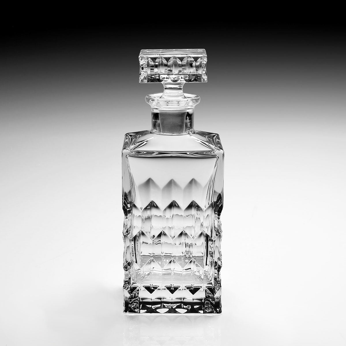 William Yeoward Merle Square Decanter Gift Boxed, handmade crystal, detail view