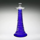 William Yeoward Miranda Candlestick Ocean Blue in Blue, handmade crystal, detail view