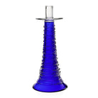 William Yeoward Miranda Candlestick Ocean Blue in Blue, handmade crystal, on a white background