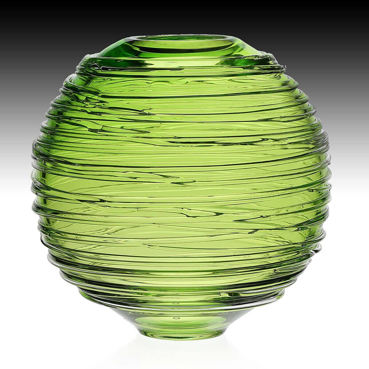 William Yeoward Miranda Globe Vase Citrine 9" / 23cm in Citrine, handmade crystal, detail view
