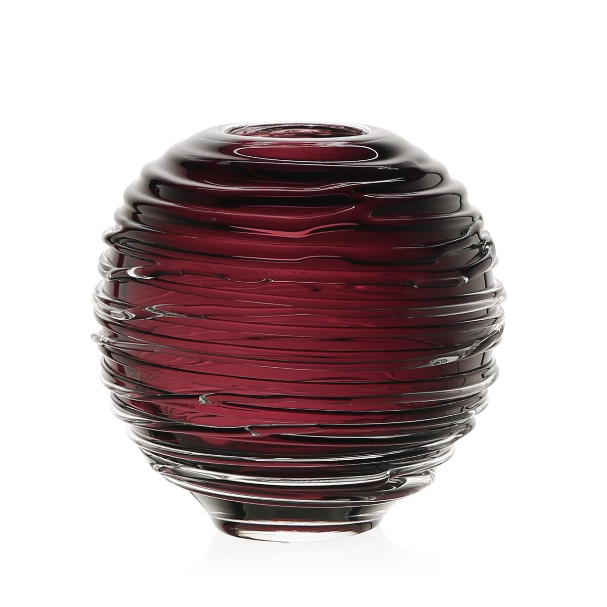 William Yeoward Miranda Globe Vase Heliotrope 4" / 10cm in Amethyst, handmade crystal, on a white background