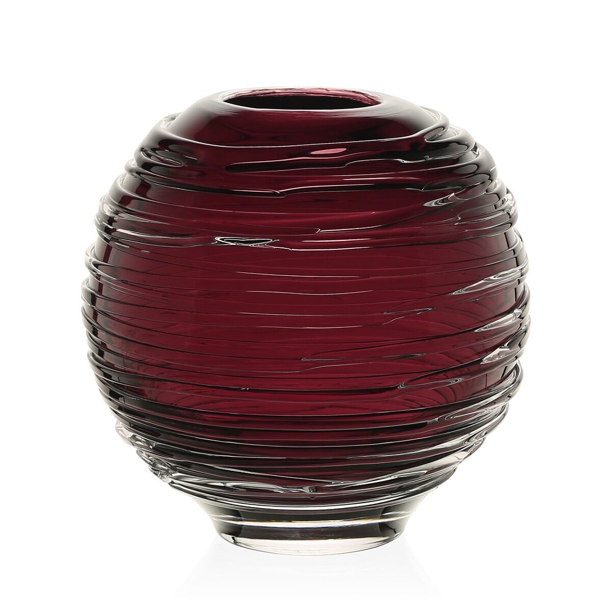 William Yeoward Miranda Globe Vase Heliotrope 6" / 15cm in Amethyst, handmade crystal, on a white background