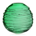 William Yeoward Miranda Globe Vase 11" Seaglass Green in Green, handmade crystal, on a white background
