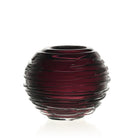 William Yeoward Miranda Mini Globe Vase Heliotrope 3" / 7.5cm in Amethyst, handmade crystal, on a white background