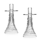 William Yeoward Miranda Pair of Candlesticks, handmade crystal, on a white background