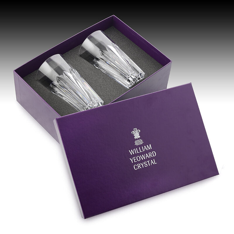 William Yeoward Nevada Gift Box of 2 Highball Tumblers, handmade crystal, detail view
