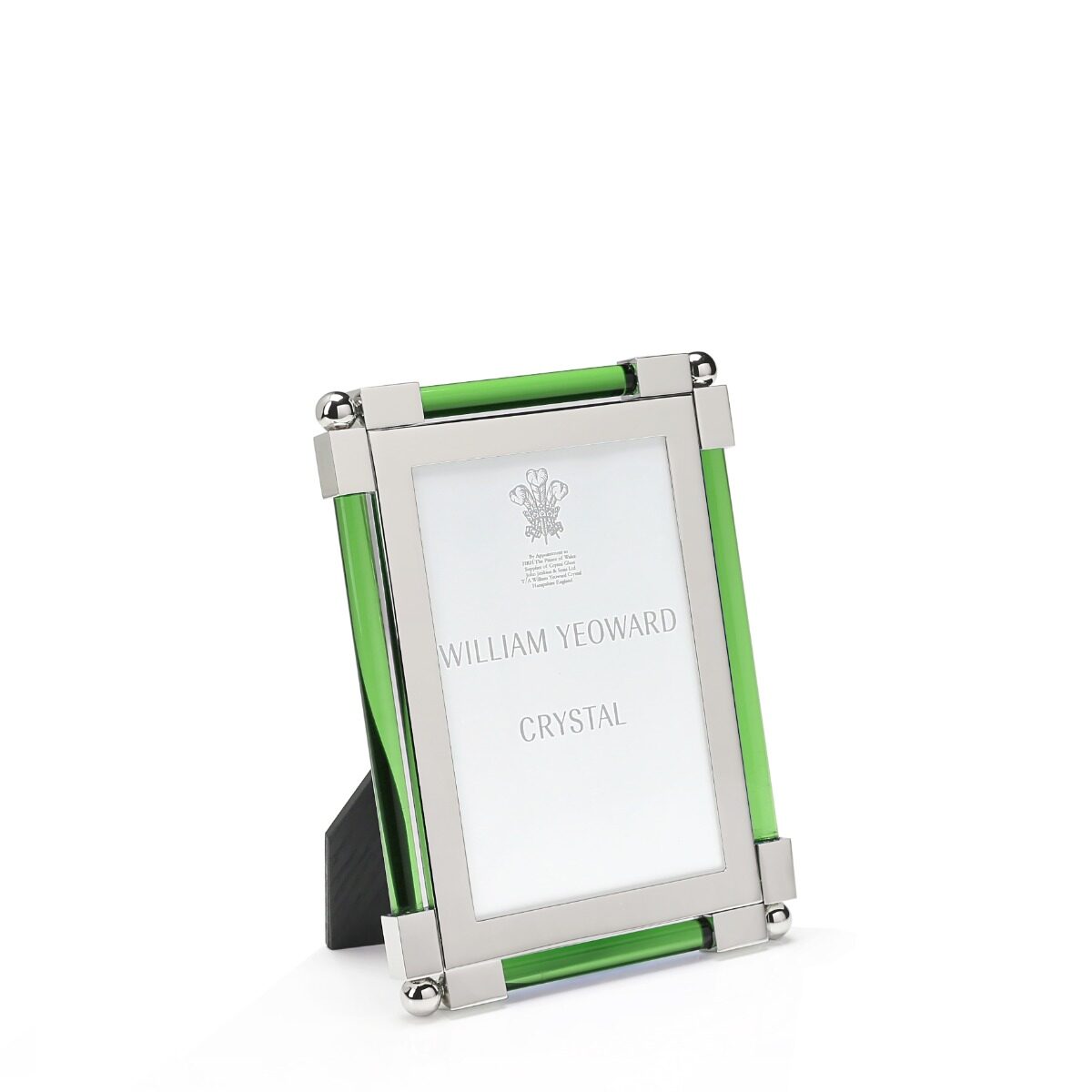 William Yeoward New Classic Moss Green 4" x 6" in Moss Green, photo frame, on a white background