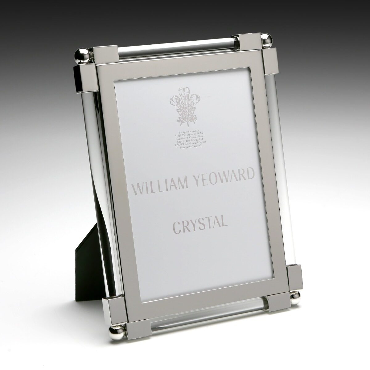 William Yeoward New Classic Clear 5" x 7", photo frame, detail view