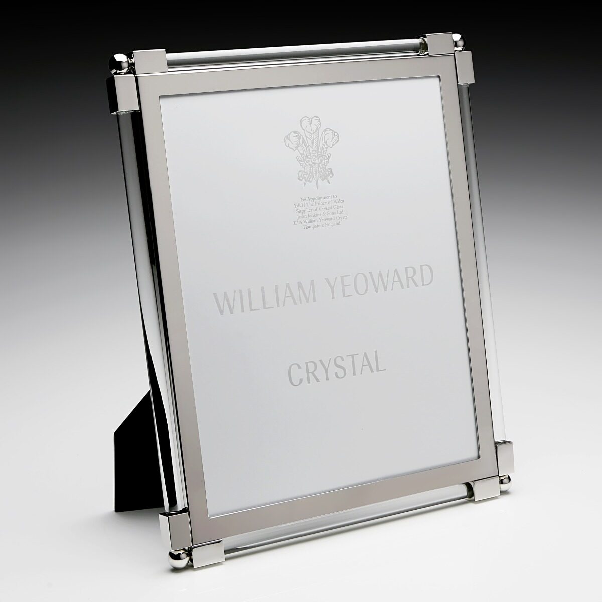 William Yeoward New Classic Clear 8" x 10", photo frame, detail view