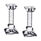 William Yeoward Nicola Pair of Candlesticks 5¾" / 148mm, handmade crystal, on a white background