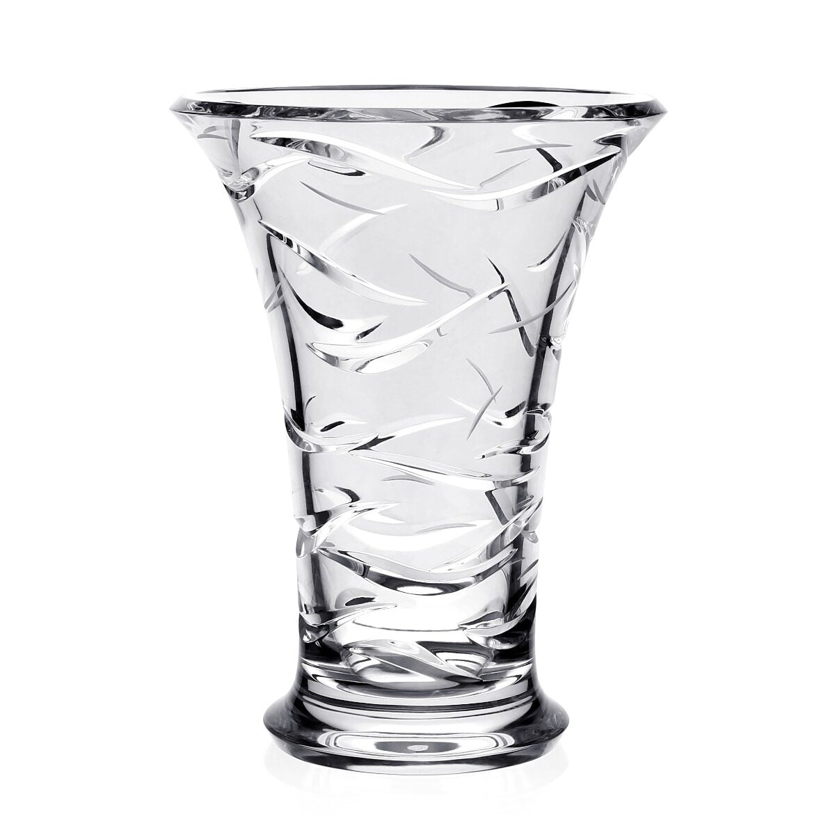 William Yeoward Oceania Vase 10" / 25.5cm, handmade crystal, on a white background