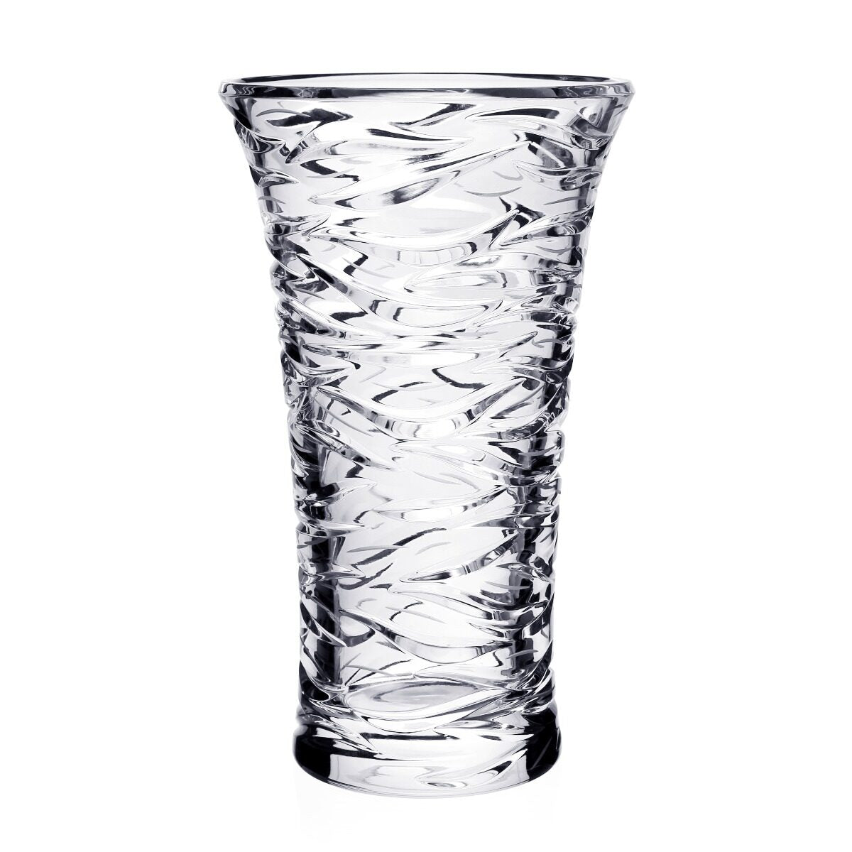 William Yeoward Oceania Vase 14" / 35cm, handmade crystal, on a white background