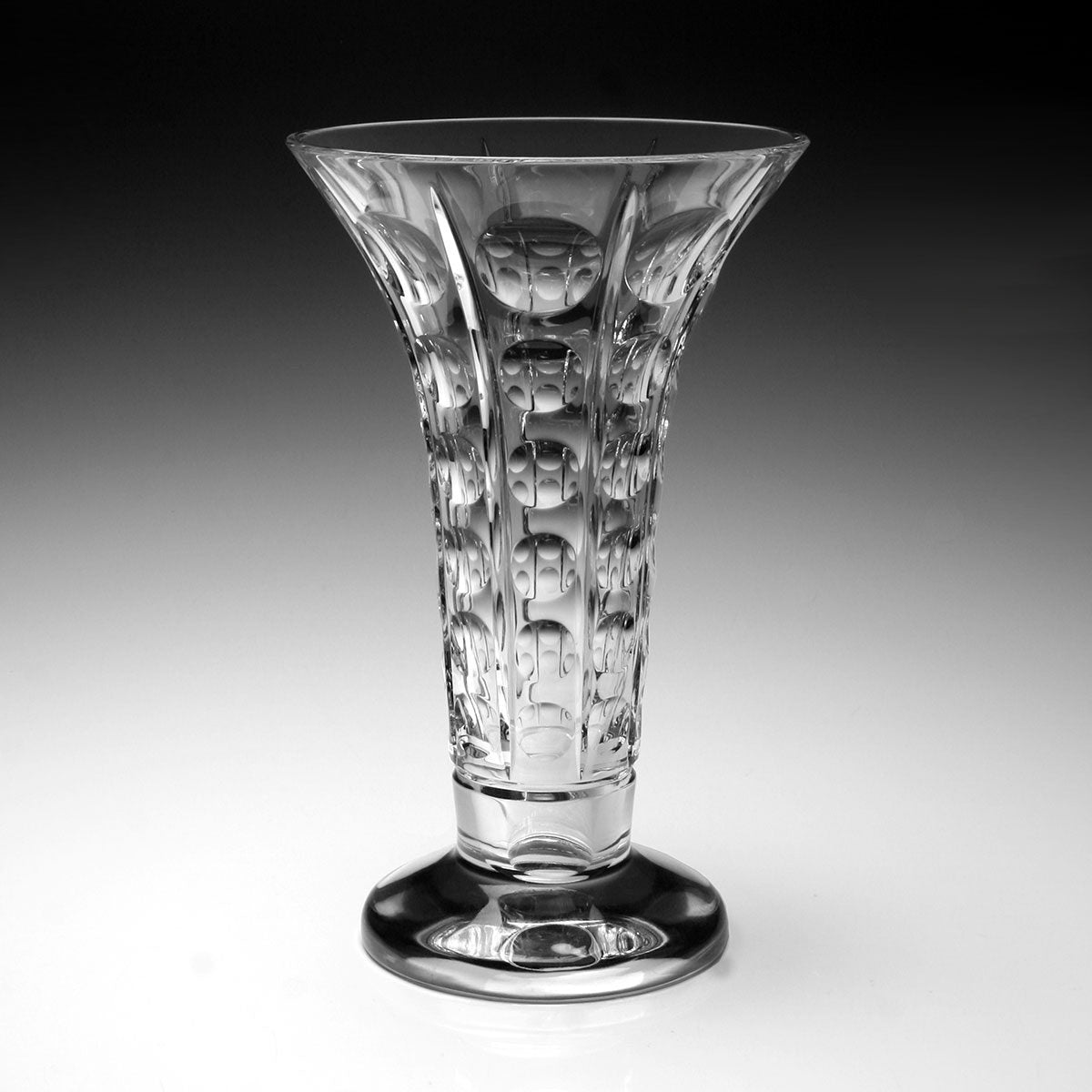 William Yeoward Odette Trumpet Vase 10½" / 26.5cm, handmade crystal, detail view