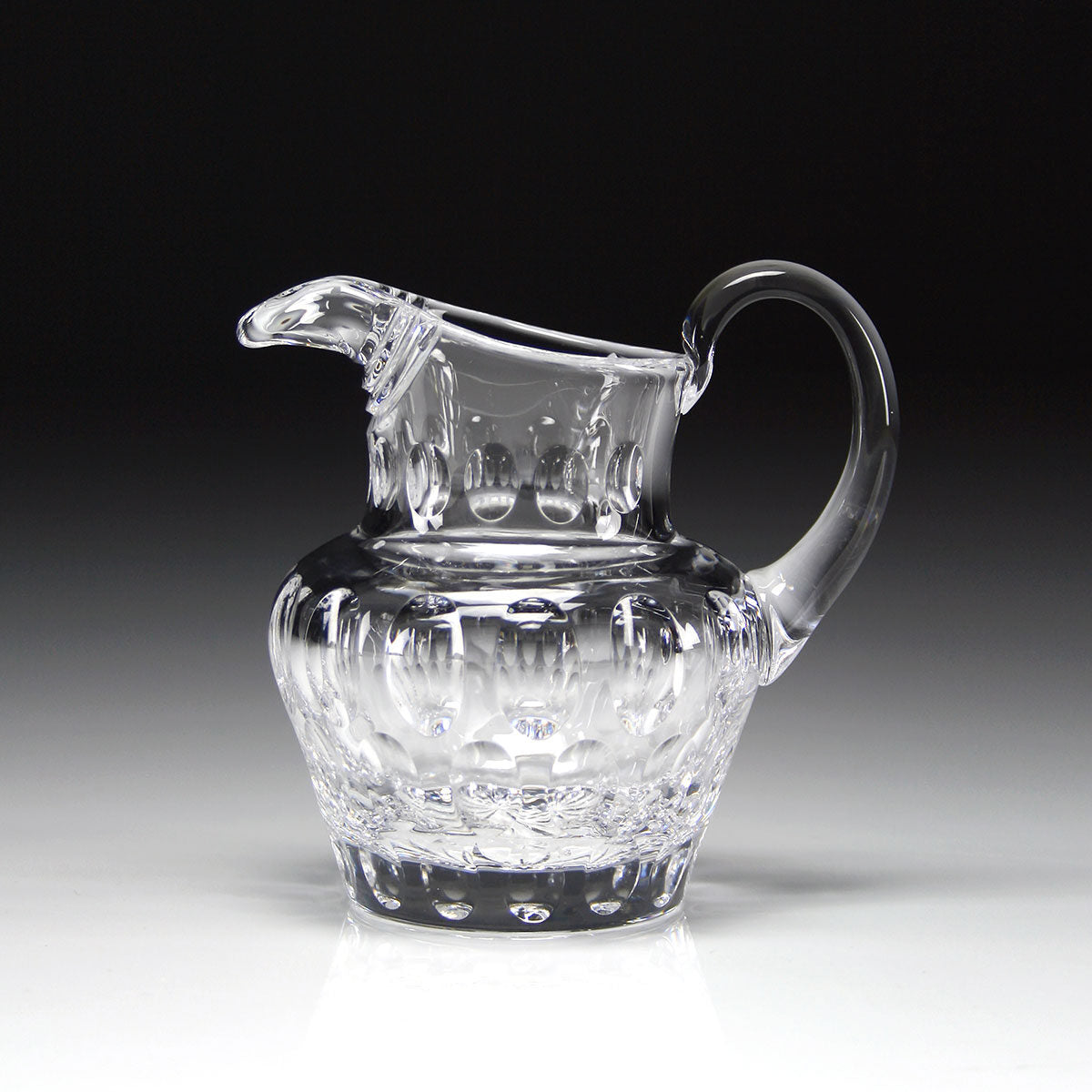 William Yeoward Olive Cream Jug, handmade crystal, detail view