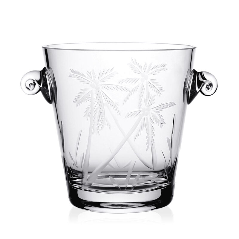 William Yeoward Palmyra Handled Ice Bucket, handmade crystal, detail view
