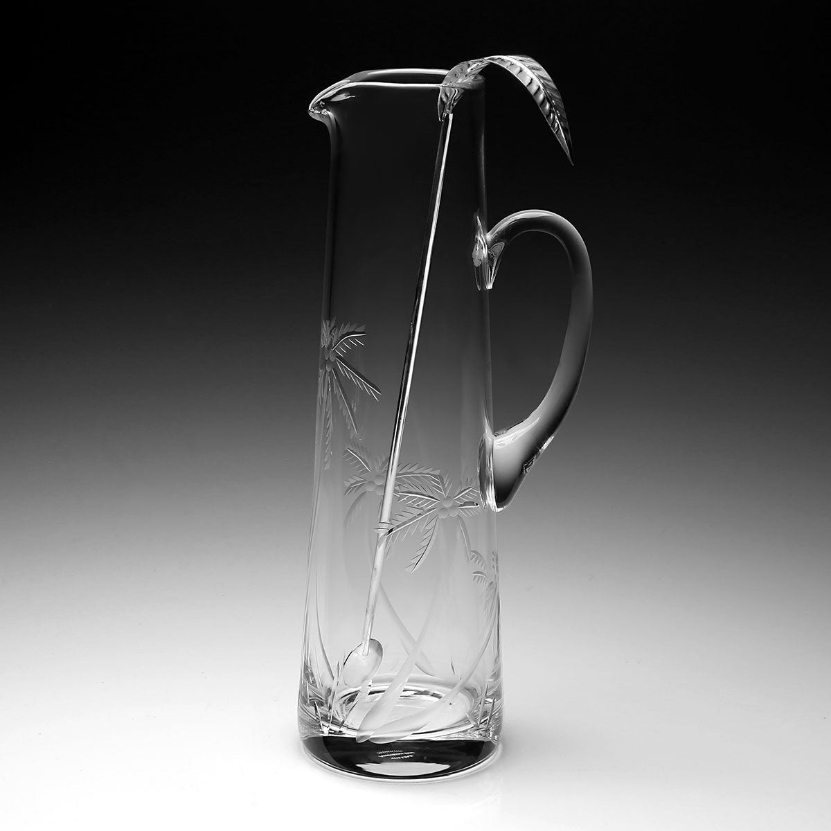 William Yeoward Palmyra Tall Cocktail Jug & Stirrer, handmade crystal, detail view