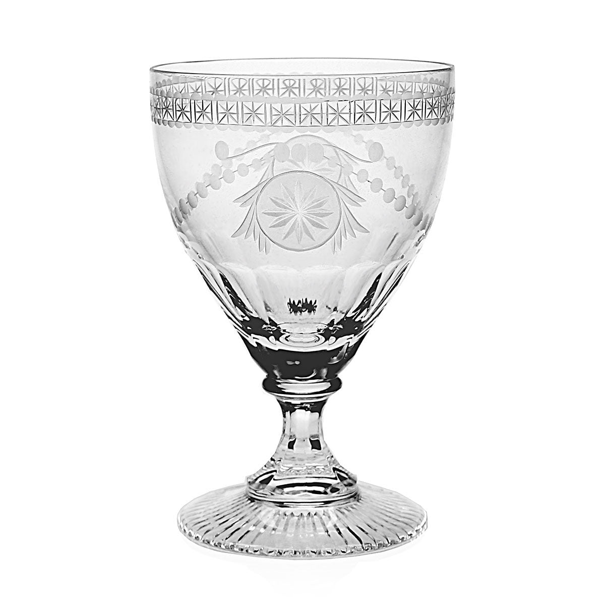 William Yeoward Pearl Goblet, handmade crystal, on a white background