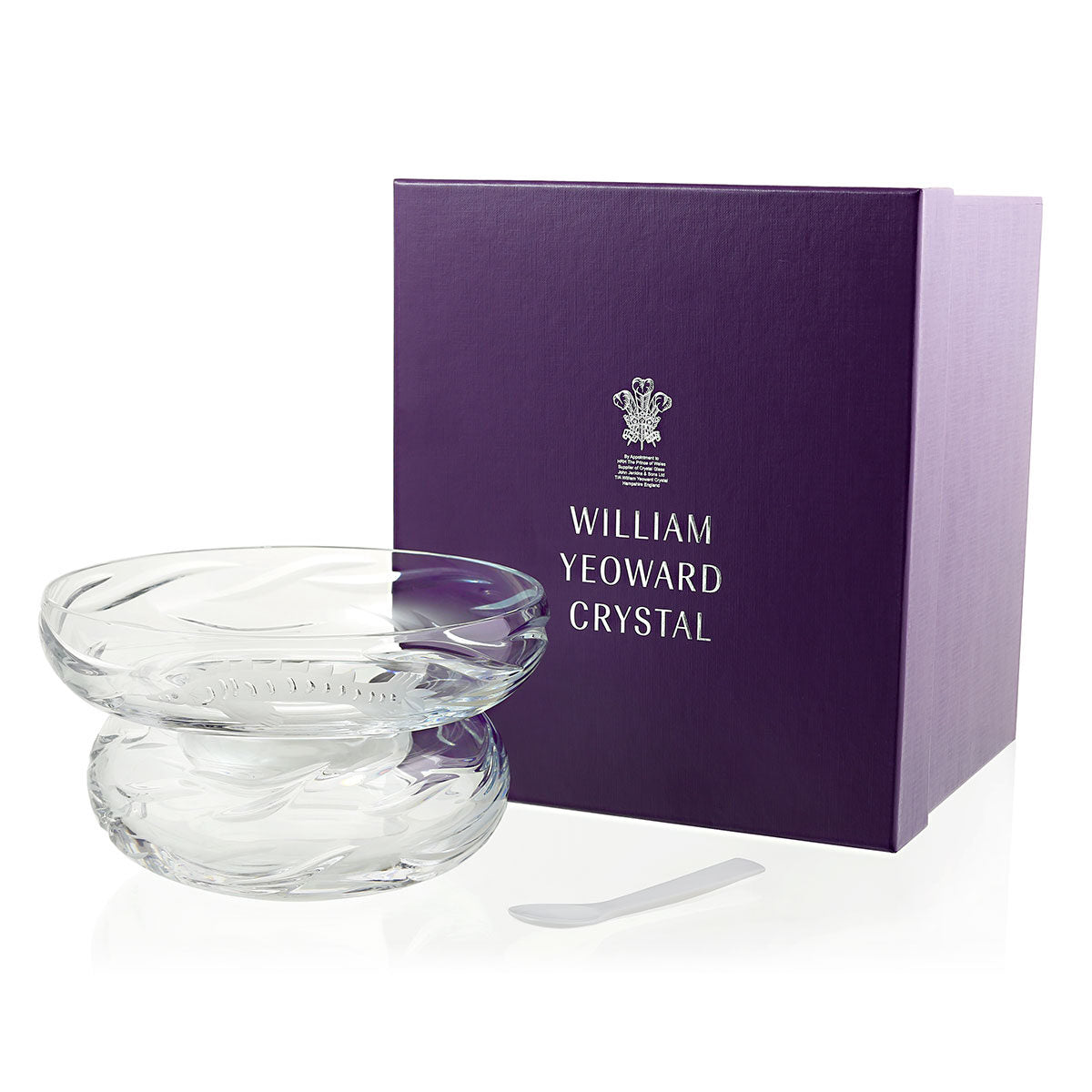 William Yeoward Persephone Caviar Server & Spoon 8¼" / 210mm, handmade crystal, detail view