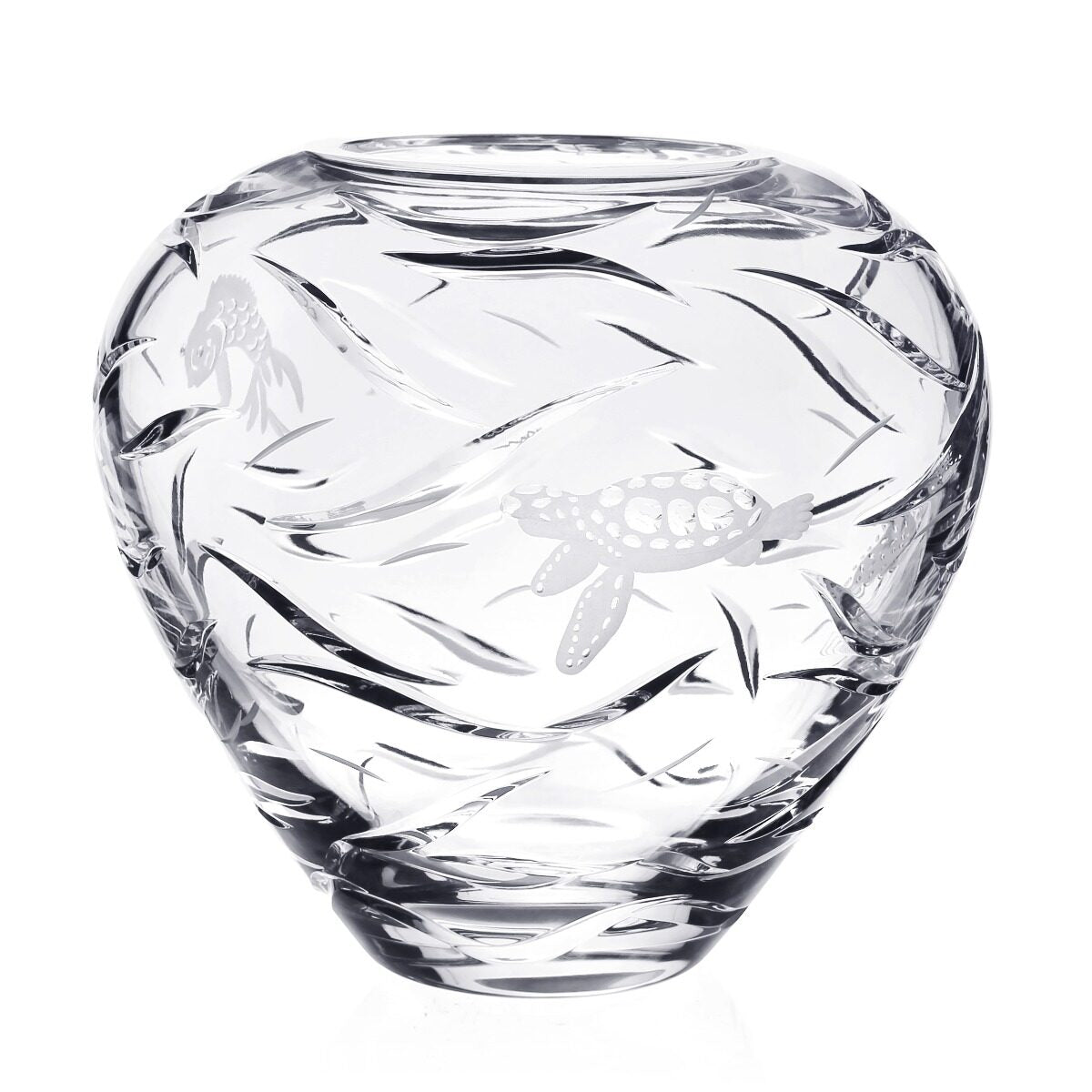 William Yeoward Persephone Centrepiece Vase 10" / 25.5cm, handmade crystal, on a white background