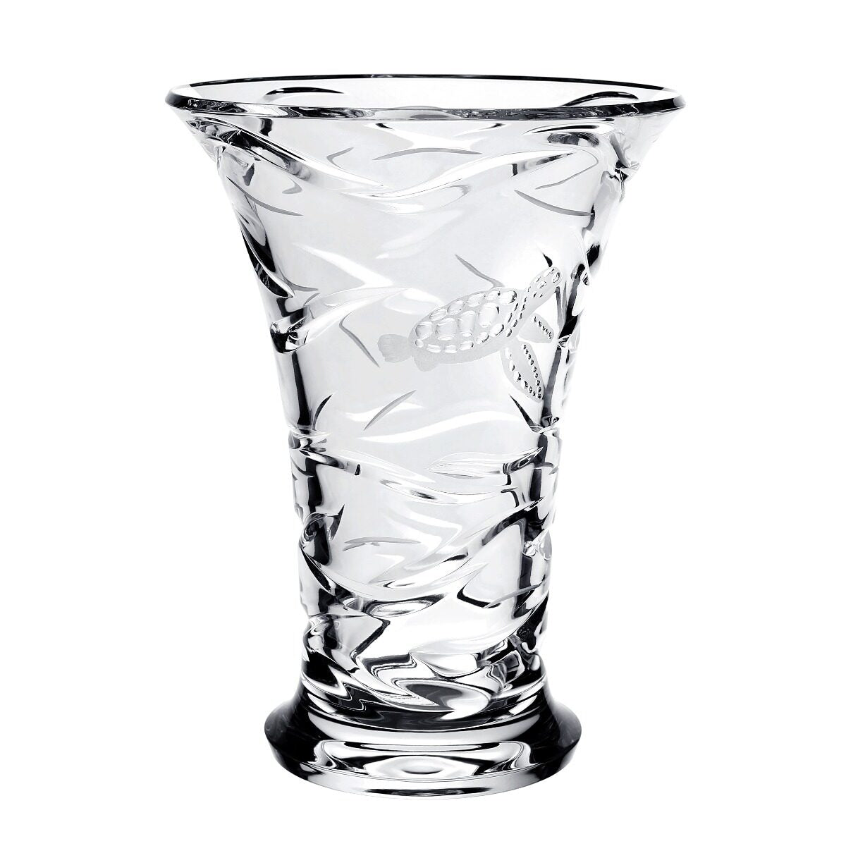 William Yeoward Persephone Vase 10" / 25.5cm, handmade crystal, on a white background