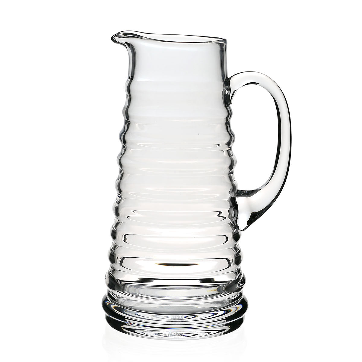 William Yeoward Ripples Pitcher 4 pint, handmade crystal, on a white background