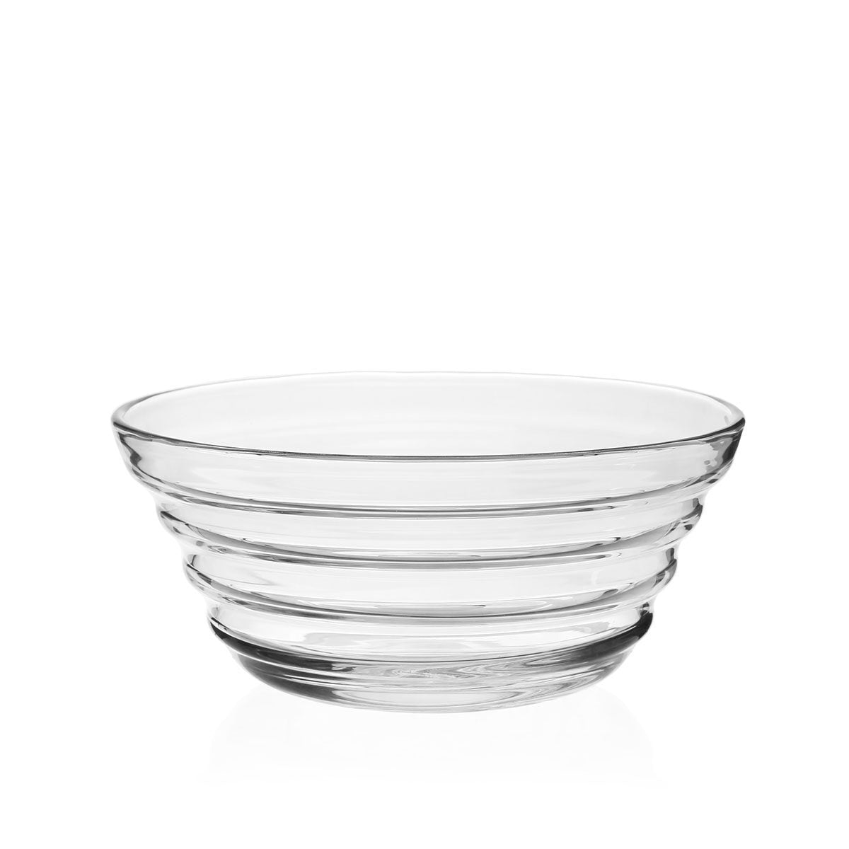William Yeoward Ripples Serving Bowl 10" / 25.5cm, handmade crystal, on a white background