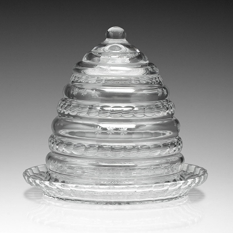 William Yeoward Rosa Beehive Centrepiece 14" / 35cm, handmade crystal, detail view