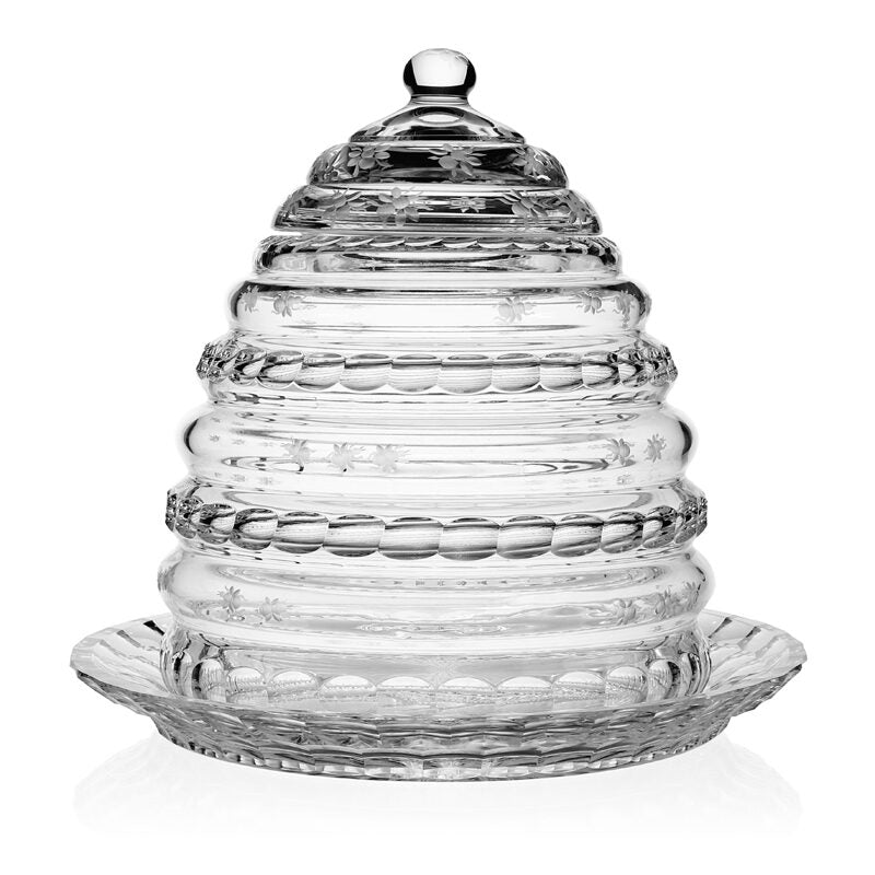 William Yeoward Rosa Beehive Centrepiece 14" / 35cm, handmade crystal, on a white background