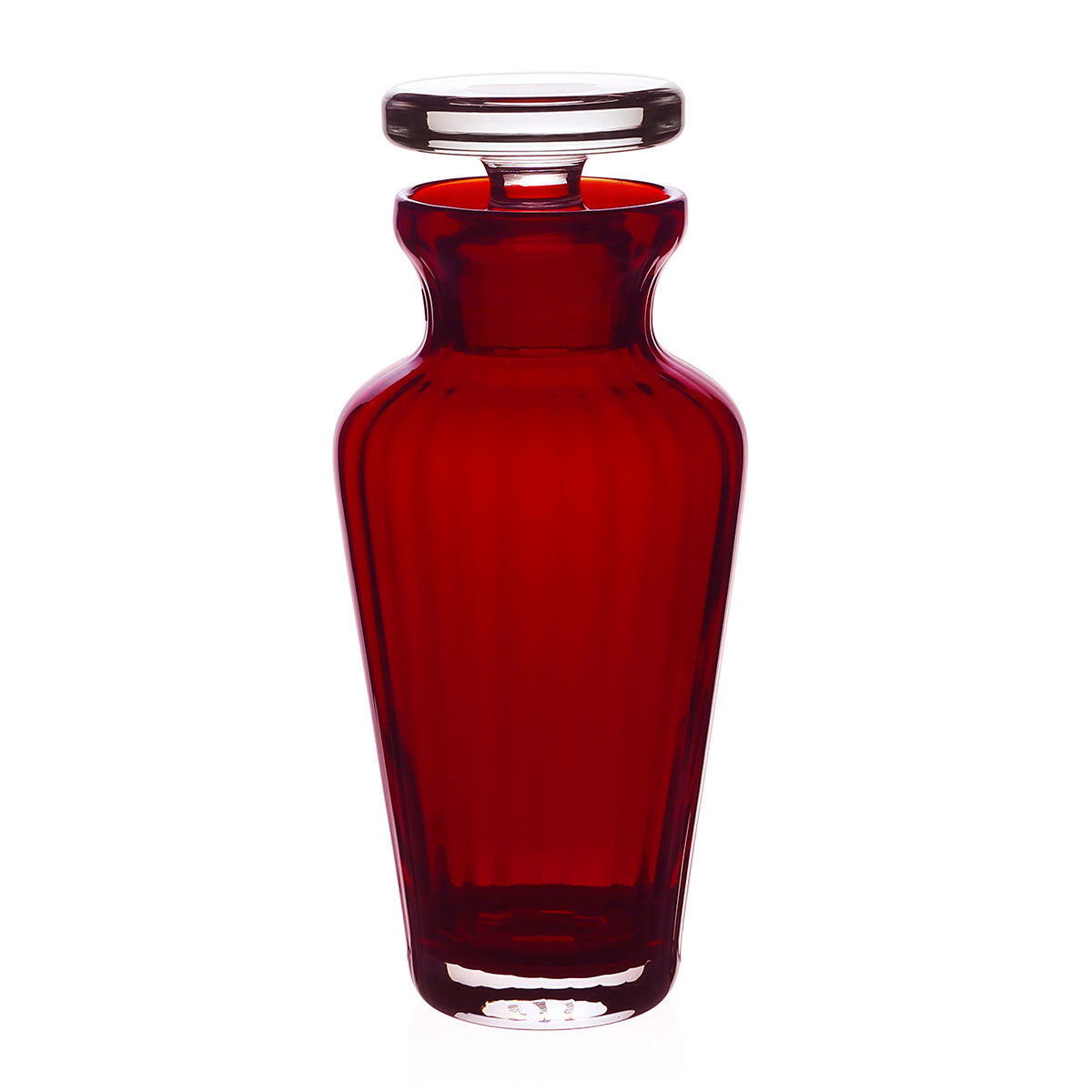 William Yeoward Scarlet Cocktail Shaker with Strainer in Scarlet, handmade crystal, on a white background