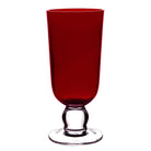 William Yeoward Scarlet Footed Hurricane 12" / 30.5cm in Scarlet, handmade crystal, on a white background