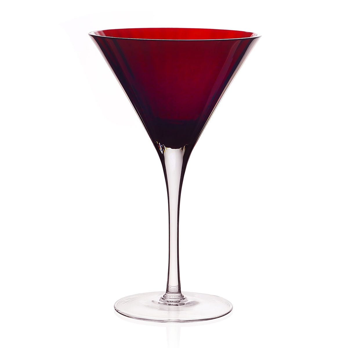 William Yeoward Scarlet Martini in Scarlet, handmade crystal, on a white background