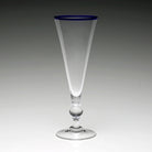 William Yeoward Siena Champagne Flute Blue in Blue, handmade crystal, detail view