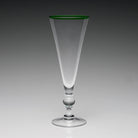 William Yeoward Siena Champagne Flute Green in Green, handmade crystal, detail view