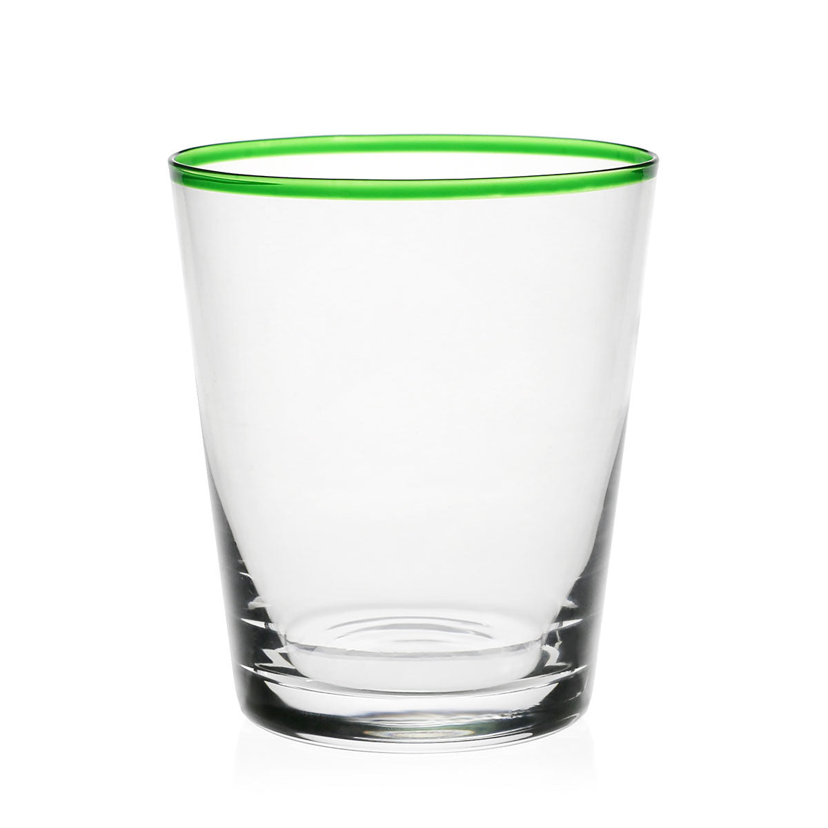 William Yeoward Siena Cocktail Tumbler Green in Green, handmade crystal, on a white background