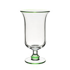 William Yeoward Siena Green Footed Flower Vase in Green, handmade crystal, on a white background