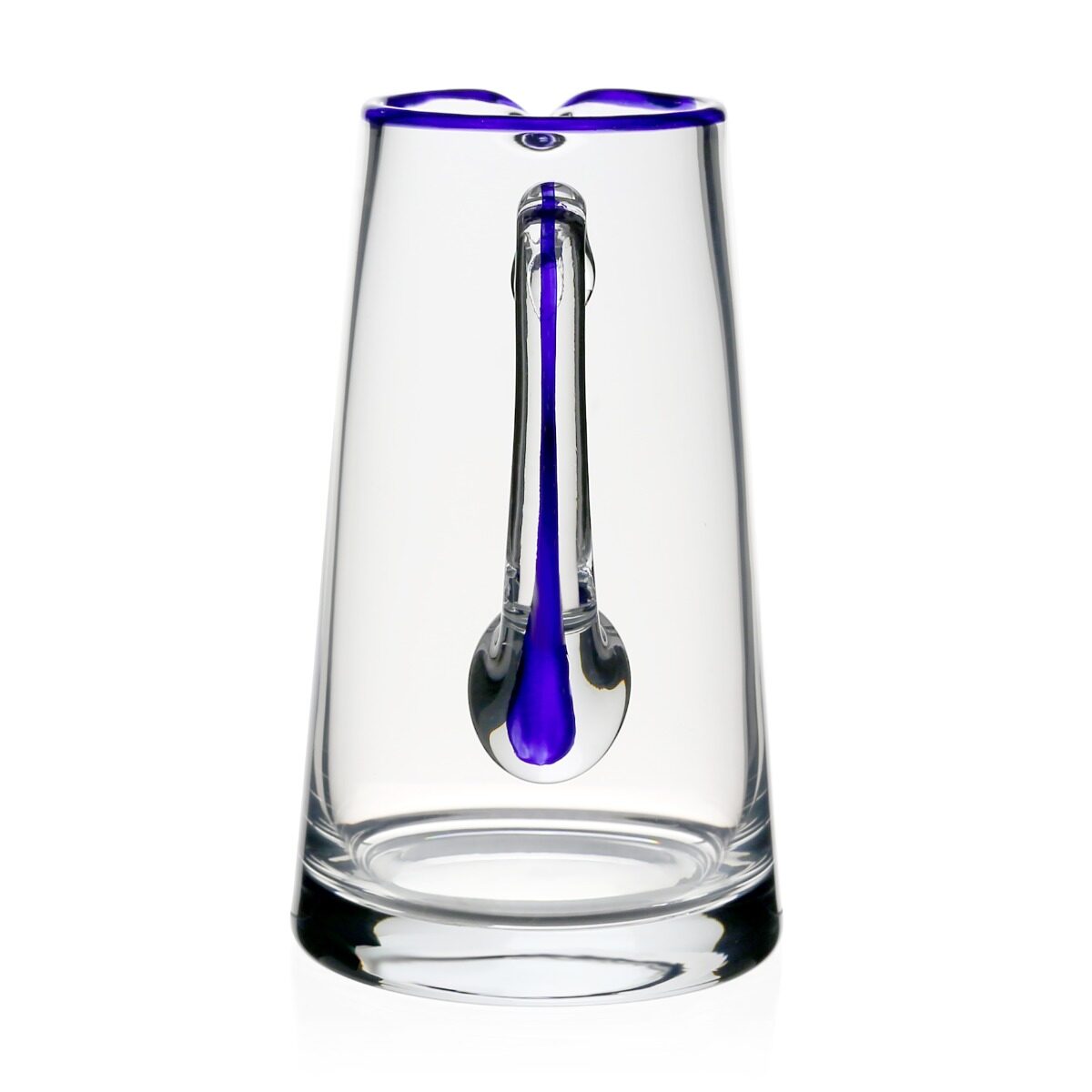 William Yeoward Siena Pitcher Blue in Blue, handmade crystal, detail view