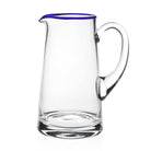 William Yeoward Siena Pitcher Blue in Blue, handmade crystal, on a white background