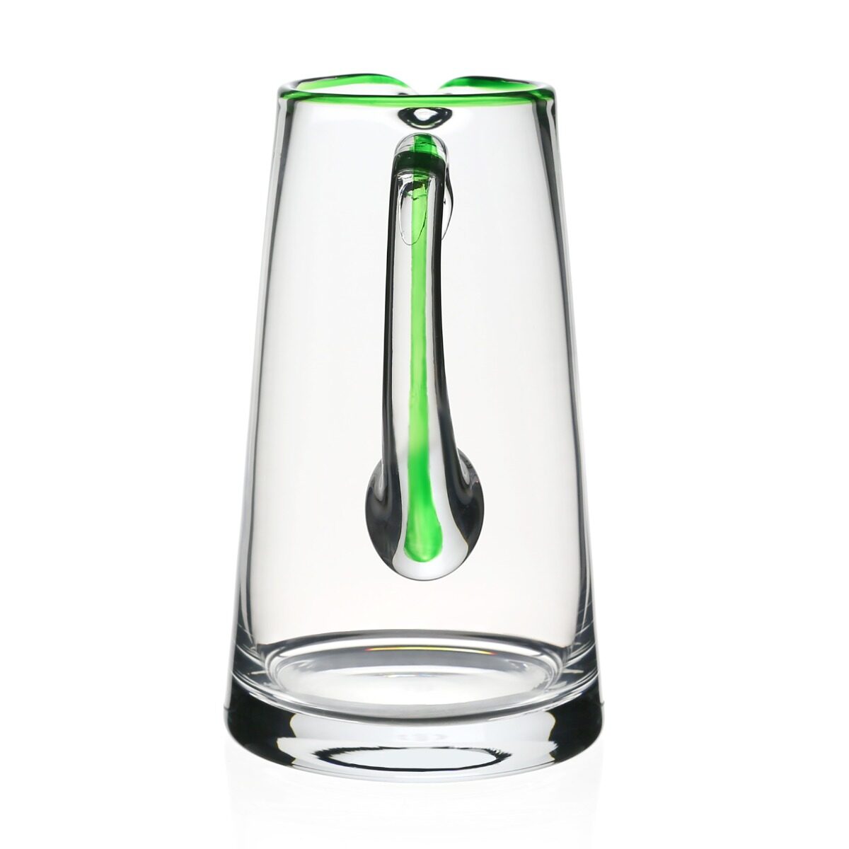 William Yeoward Siena Pitcher Green in Green, handmade crystal, detail view