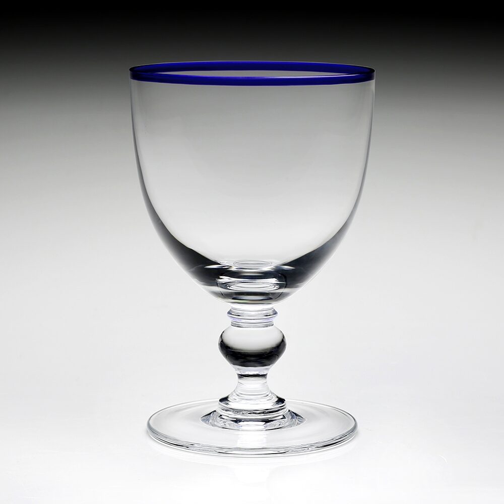 William Yeoward Siena Water Glass Blue in Blue, handmade crystal, detail view
